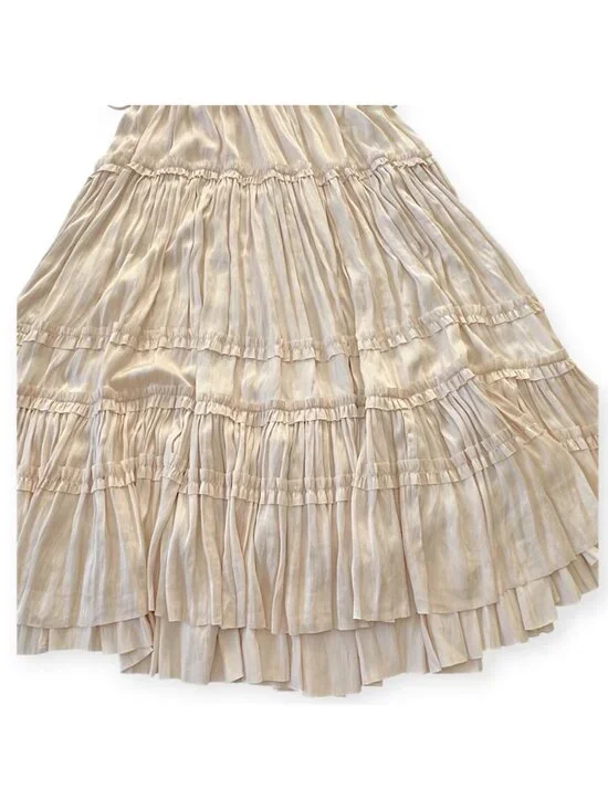 Ulla Johnson Isadora Plisse Midi Dress Dawn Cream Size 2 NWT Flutter Sleeve - Picture 9 of 16